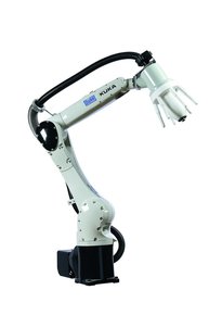 Das System besteht aus einem sechsachsigen Kleinroboter, der mit modernster Lack-Applikationstechnik ausgestattet ist. Quelle: Dürr Systems Das System besteht aus einem sechsachsigen Kleinroboter, der mit modernster Lack-Applikationstechnik ausgestattet ist. Quelle: Dürr Systems