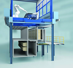 Das Filtersystem „EcoDry X“ besteht aus einem Filtertrolley mit sechs Filterboxen und nachgeschalteten Taschenfiltern. Quelle: Dürr Systems Das Filtersystem „EcoDry X“ besteht aus einem Filtertrolley mit sechs Filterboxen und nachgeschalteten Taschenfiltern. Quelle: Dürr Systems