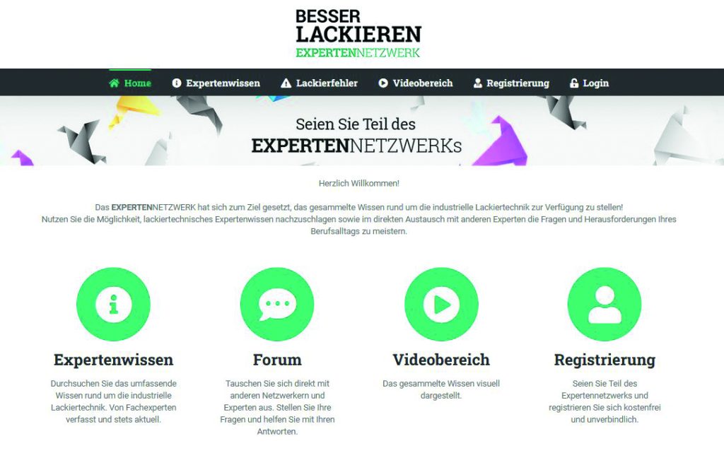 Screenshot des Expertennetzwerks
