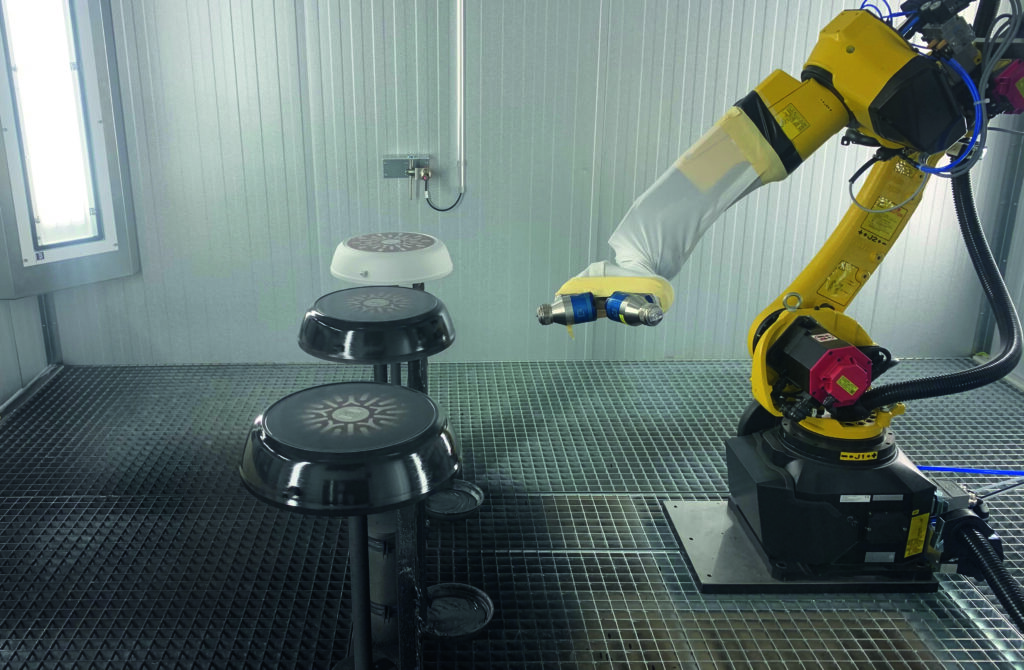 Nasslackapplikation mit einem Roboter