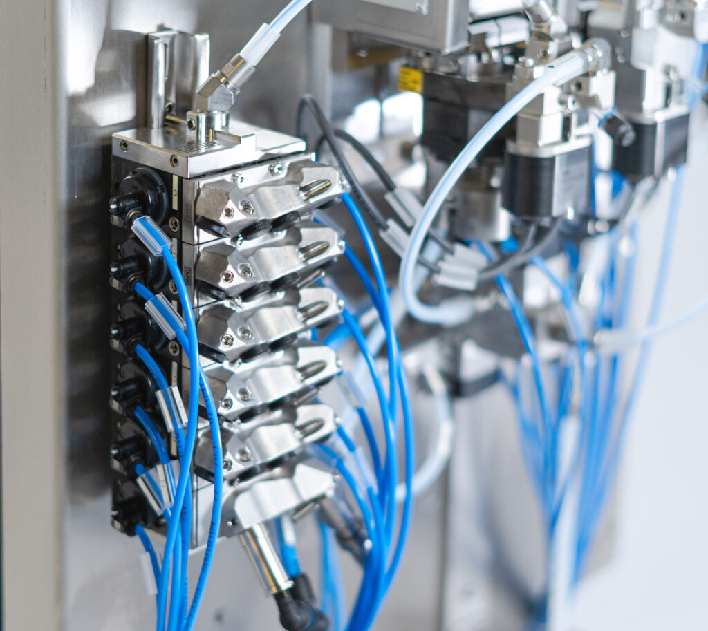 Detailaufnahme des Dosier- und Farbwechselsystems