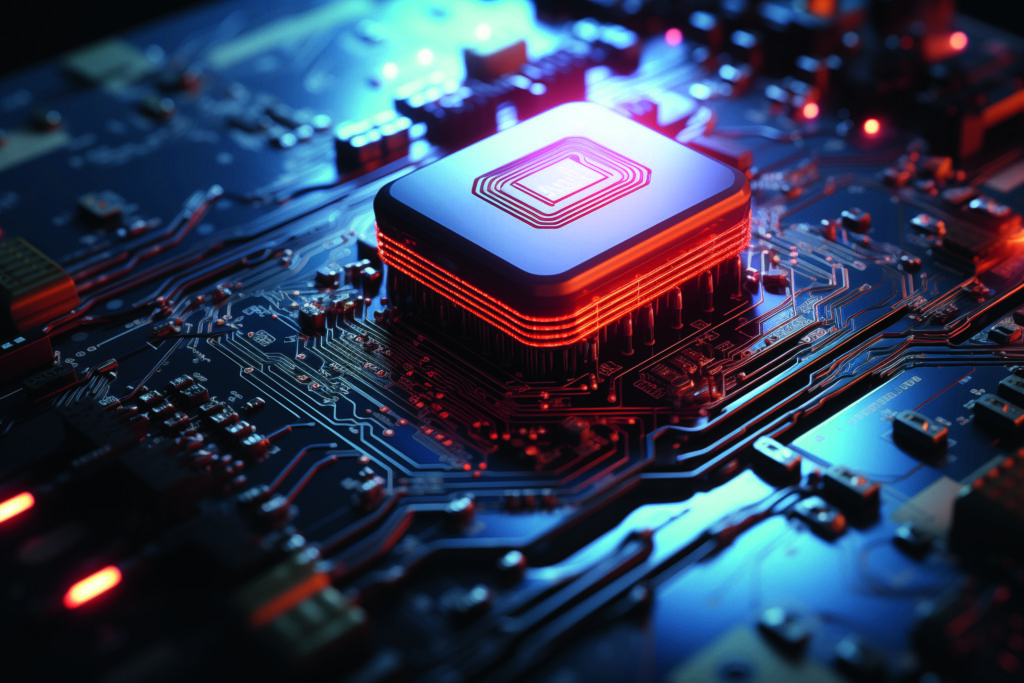 Symbolgrafik Darstellung neuronaler Netzwerke mit Hilfe eines Computerchips