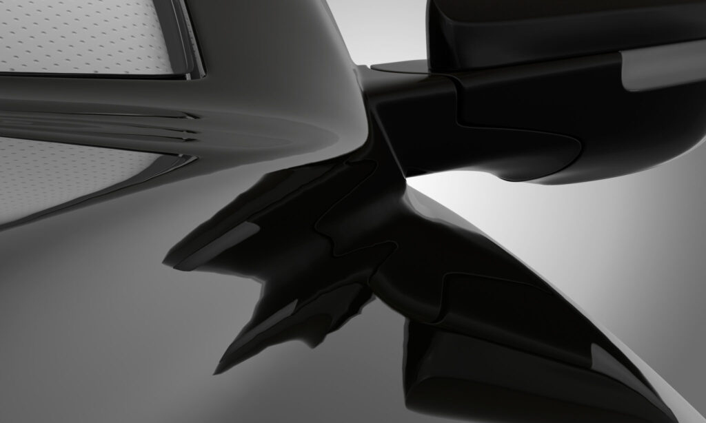 In Schwarz lackiertes Bauteil