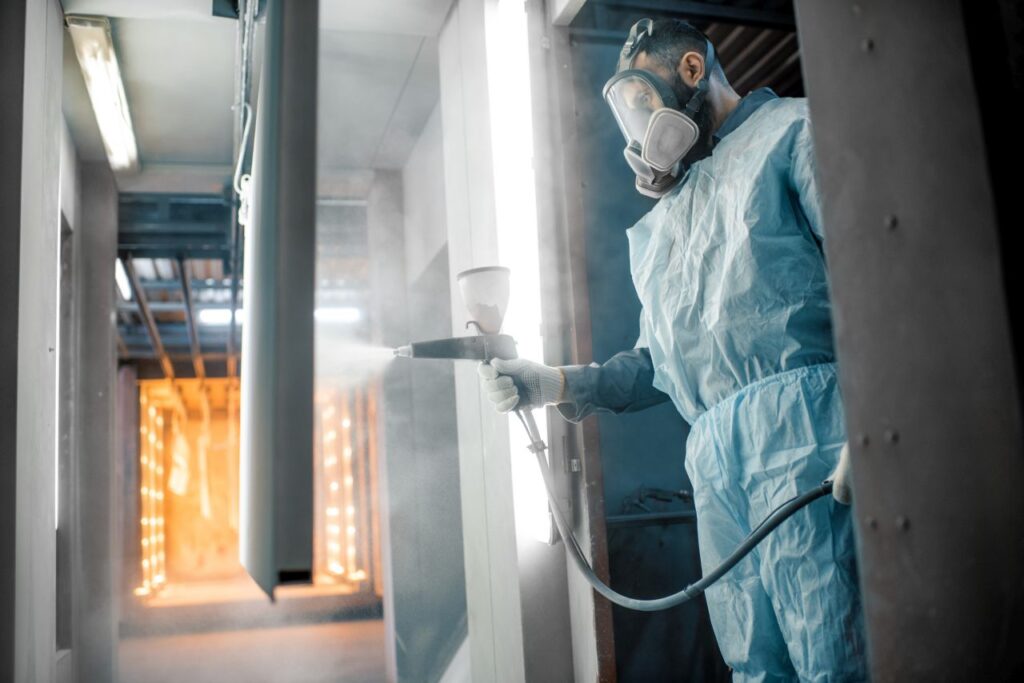 Powder Coating in a paint shop