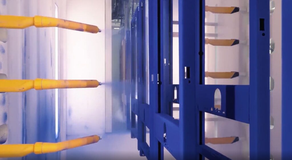 Pulverpistolen pulvern Werkstücke