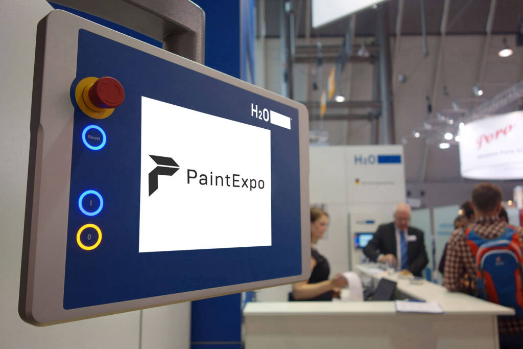 Bildschirm mit Hinweis zur PaintExpo