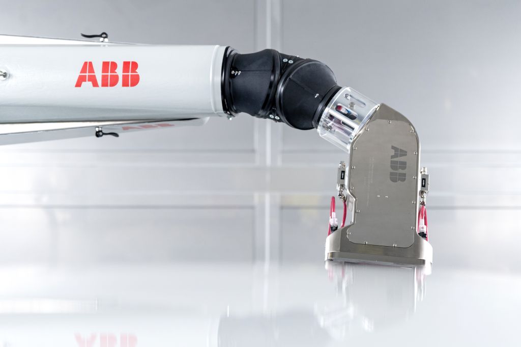Nahaufnahme Lackierroboter